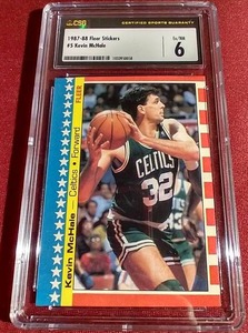 lot 120 image: 1987-88 Fleer Stickers Kevin McHale - CSG 6