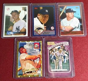 lot 131 image: (5) Mickey Mantle InsertReprint Cards