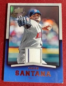 lot 139 image: 2008 Upper Deck Johan Santana Game-Used Jersey Card