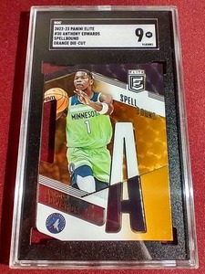 lot 152 image: 2022-23 Elite Anthony Edwards Orange Die-Cut - SGC 9