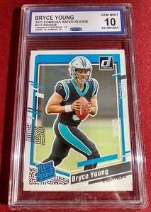 lot 175 image: 2023 Donruss Bryce Young Rated Rookie Card - CCG 10