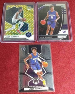 lot 183 image: (3) Jaden McDaniels Rookie Cards - One Mosaic Prizm