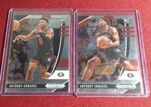 lot 201 image: (2) Prizm Draft Picks Anthony Edwards Rookie Cards
