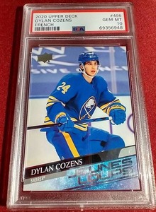 lot 202 image: 2020 Upper Deck Dylan Cozens French Young Guns Rookie - PSA 10