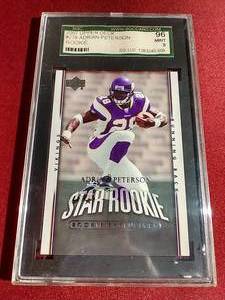 lot 204 image: 2007 Upper Deck Adrian Peterson Rookie Card - SGC 9