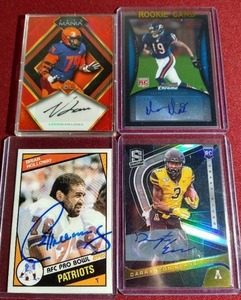 lot 206 image: (4) Football Autograph Cards