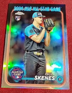 lot 207 image: 2024 Topps Chrome Paul Skenes Refractor Rookie Card