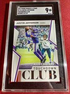 lot 223 image: 2022 Rookies & Stars Justin Jefferson #d125 - SGC 9