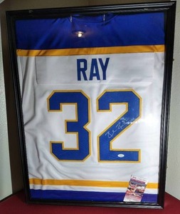 lot 227 image: Autographed Rob Ray Buffalo Sabres Jersey in Shadowbox - WCOA