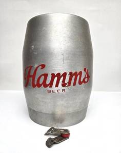 lot 61 image: Vintage HAMMS Advertising Mini-Keg & Opener