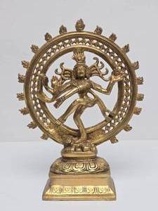 lot 74 image: Old Vintage Solid Brass Hindu Shiva Sculpture