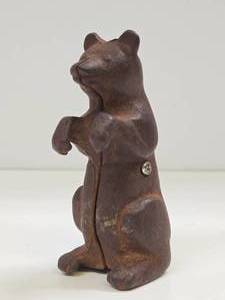 lot 83 image: Vintage Cast Iron Bear Bank