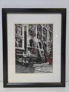 lot 96 image: Framed Black & White Antique Photograph - Saint Paul Fire Department