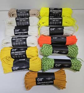 lot 49 image: 13 Brand New 100 Packs of Different Colored Paracord
