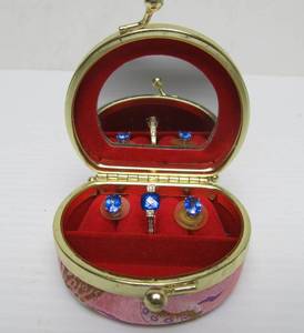 lot 31 image: Genuine 14K Gold & Blue Sapphire wDiamonds Ring & Earring Set