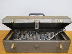 lot 35 image: Toolbox FULL of Wrenches & Socket Sets