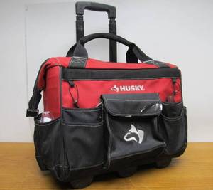 lot 38 image: Nice Rolling HUSKY Tool Bag Full of Good Tools