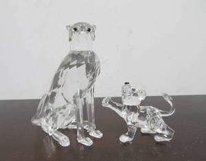 lot 169 image: Signed SWAROVSKI Crystal Jungle Cats