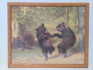 lot 311 image: Great Looking Old Vintage LithoPrint by William H. Beard - Dancing Bears