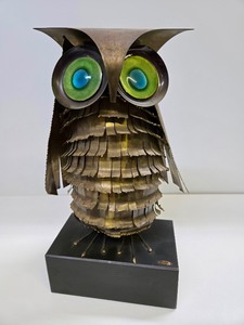 Fantastic Large 1968 Signed C. JERE Owl Sculpture&nbsp;