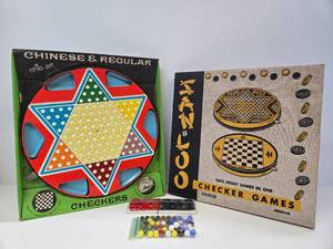 lot 230 image: 2 Very Nice Condition Vintage Chinese Checker Boards wOriginal Boxes