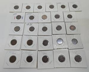lot 247 image: Lot of 26 US Indian Head Pennies 1880-1908