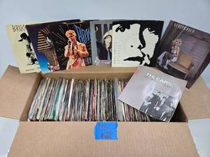lot 270 image: Box FULL of Assorted Vinyl 45 Records - All or Nearly All have Dust Jackets #2