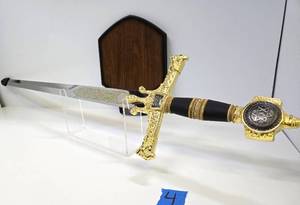 lot 334 image: New in Box LARGE Ornate Sword wJudaica Design - 47