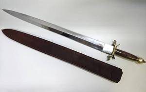 lot 339 image: New in Box Sword wBrass Wood & Stainless Blade - 34.5