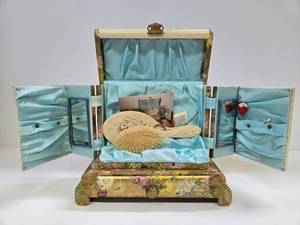 lot 360 image: Lovely Victorian Dresser  Vanity  Jewelry Box 