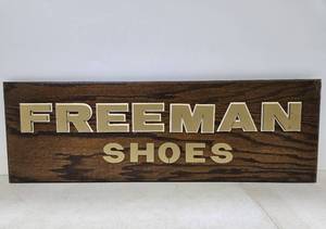 lot 363 image: Vintage Shoe Store FREEMAN Shoes Advertising Sign