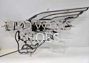 lot 383 image: Very Cool Vintage Shoe Store Neon Advertising Sign - RED WING Shoes