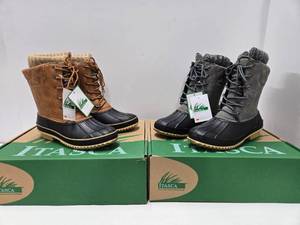 lot 406 image: 2 Pairs of Brand New ITASCA Ladies Winter Boots - Size 6