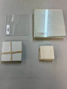 lot 12 image: Assorted Glass Plates, 2x2, 3x3, 4x4, 5x5 Inches