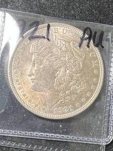 1921 US MORGAN SILVER DOLLAR AU