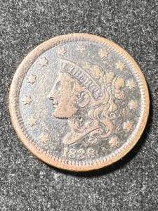 lot 14 image: 1838 US LIBERTY HEAD LARGE CENT XF