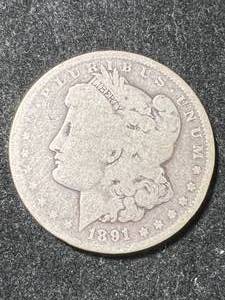 lot 18 image: 1891 US MORGAN SILVER DOLLAR