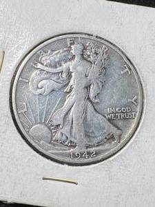 lot 43 image: 1942-S US WALKING LIBERTY HALF DOLLAR