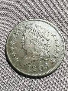 lot 45 image: 1809 US CLASSIC HEAD HALF CENT AU