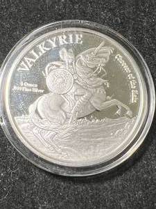 lot 56 image: 1 TROY OZ .999 FINE SILVER VALKYRIE ROUND IN AIRTITE