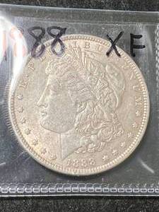 lot 59 image: 1888 US MORGAN SILVER DOLLAR XF