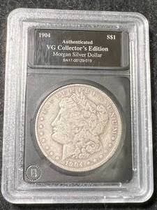 lot 69 image: 1904 US MORGAN SILVER DOLLAR SLABBED VG