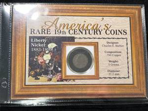 lot 94 image: 1895 US LIBERTY NICKEL IN INFO. CASE
