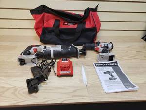 lot 16 image: Porter Cable  20v Lithium Ion 2-Tool Combo Kit