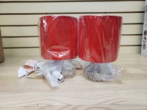 lot 57 image: 2 Simple Designs Stick Lamps- Small Basic Table Lamp