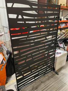 lot 11 image: (5) Lumioca 1-Piece 46.8 in. W x 71.37 in. H Black Rectangle Metal Outdoor Privacy Screen Decorative Art Panel