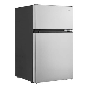 lot 554 image: Used--Vissani 3.1 cu. ft. 2-Door Mini Refrigerator in Stainless Steel with Freezer, ENERGY STAR
