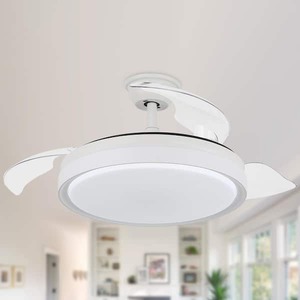 lot 555 image: lot of two--42 in. Indoor White Retractable Ceiling Fan
