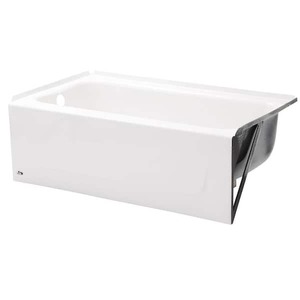 lot 559 image: Bootz Industries Honolulu 46 in. x 27 in. Left Drain Rectangular Alcove Soaking Bathtub in White