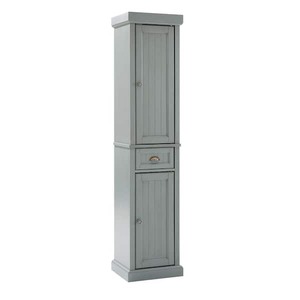 lot 565 image: CROSLEY FURNITURE Seaside 16 in. W x 14 in. D x 72 in. H Linen Cabinet in Gray